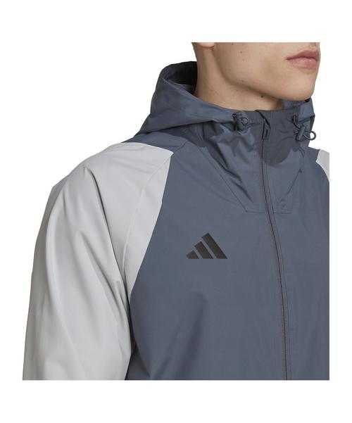 Rückansicht von adidas Tiro 23 Competition Allwetterjacke Regenjacke Herren grau