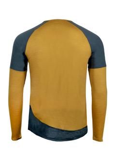 Rückansicht von Grüezi Bag WoodWool Mr. Picard Funktionsshirt Herren Daisy Daze Yellow