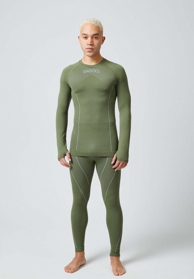 Snocks Snocks Thermounterw&auml;sche mit Daumenloch W&auml;scheset Herren - Olive - 0 | SportScheck