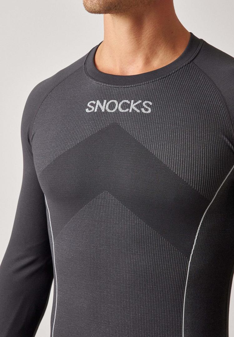 Snocks Snocks Thermounterw&auml;sche mit Daumenloch W&auml;scheset Herren - Grau - 3 | SportScheck