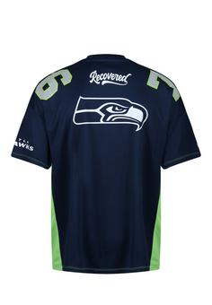 Rückansicht von Re:Covered NFL Seahawks Est 76 Oversized T-Shirt Navy