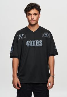 Rückansicht von Re:Covered NFL 49ERS SF 46 Oversized T-Shirt Black