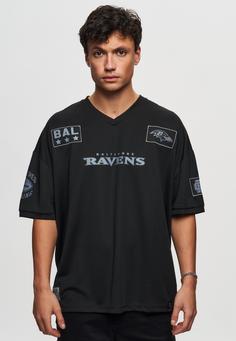 Rückansicht von Re:Covered NFL Ravens BAL 96 Oversized T-Shirt Black