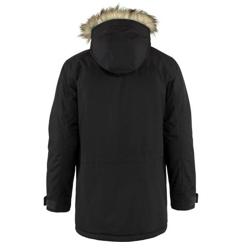 Rückansicht von FJÄLLRÄVEN Nuuk Parka Softshelljacke Herren Schwarz