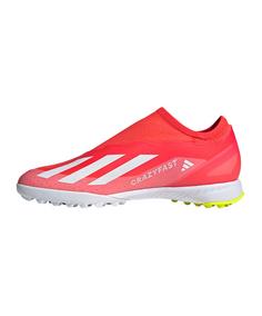 Rückansicht von adidas X Crazyfast League LL TF Energy Citrus Fußballschuhe rotweissgelb