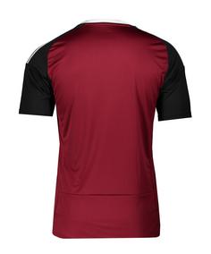 Rückansicht von adidas milic 22 Custom Trikot Fußballtrikot Herren rotschwarz