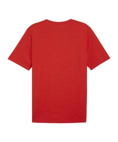 Rückansicht von PUMA teamRISE Logo Trainingsshirt Funktionsshirt Herren rotweiss