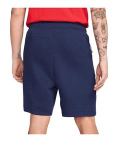 Rückansicht von Nike Paris St. Germain Tech Fleece Short Fußballshorts blau