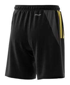 Rückansicht von adidas Tiro 23 Competition Short Kids Fußballshorts Kinder schwarzgraugelb