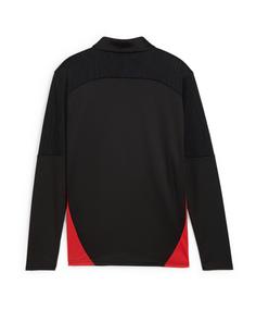 Rückansicht von PUMA AC Mailand 1/4 Zip Sweatshirt Kids Funktionssweatshirt Kinder schwarzrot