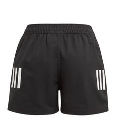 Rückansicht von adidas Rugby 3S Short Kids Fußballshorts Kinder schwarzweiss