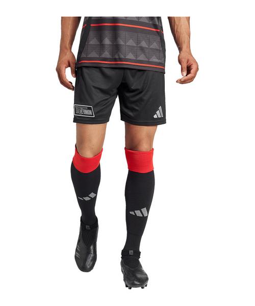 Rückansicht von adidas 1. FC Union Berlin Short Away 2024/2025 Fußballshorts schwarz