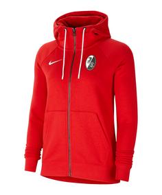 Nike SC Freiburg Fleece Kapuzenjacke Damen Trainingsjacke Damen rot