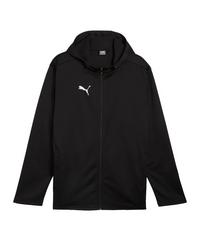 PUMA teamFINAL Fleece Jacke Trainingsjacke Herren - schwarzsilber