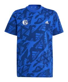 adidas FC Schalke 04 Camlog T-Shirt Kids Fanshirt Kinder blau