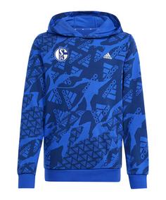 adidas FC Schalke 04 Camlog Hoody Kids Funktionssweatshirt Kinder blau