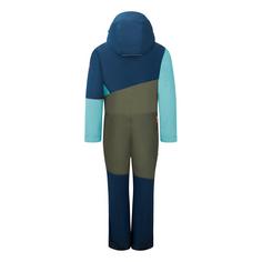 Rückansicht von Trollkids Hallingdal Schneeanzug Kinder Tannengrün/Mystisches Blau/Arktisblau