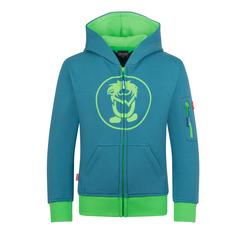 Trollkids Sortland Hoodie Kinder dunkel Marine/Frischgrün