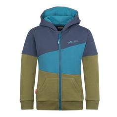 Trollkids Alesund Hoodie Kinder Mystisches Blau/Dunkel Marine/Tannengrün