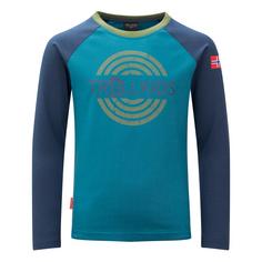 Trollkids Preikestolen Longshirt Kinder Mystisches Blau/Dunkel Marine/Kieferngrün