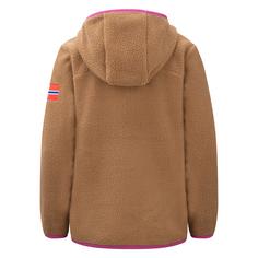 Rückansicht von Trollkids Aurlandsfjord Fleecejacke Kinder Mandel/Helle Beere/Madeira blau