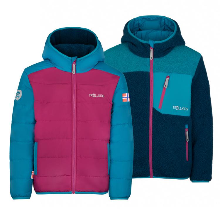 Trollkids Trollkids Sandvika Fleecejacke Kinder - Helle Beere/Dunkelt&uuml;rkis/Madeira blau - 0 | SportScheck
