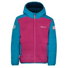 Rückansicht von Trollkids Sandvika Fleecejacke Kinder Helle Beere/Dunkeltürkis/Madeira blau