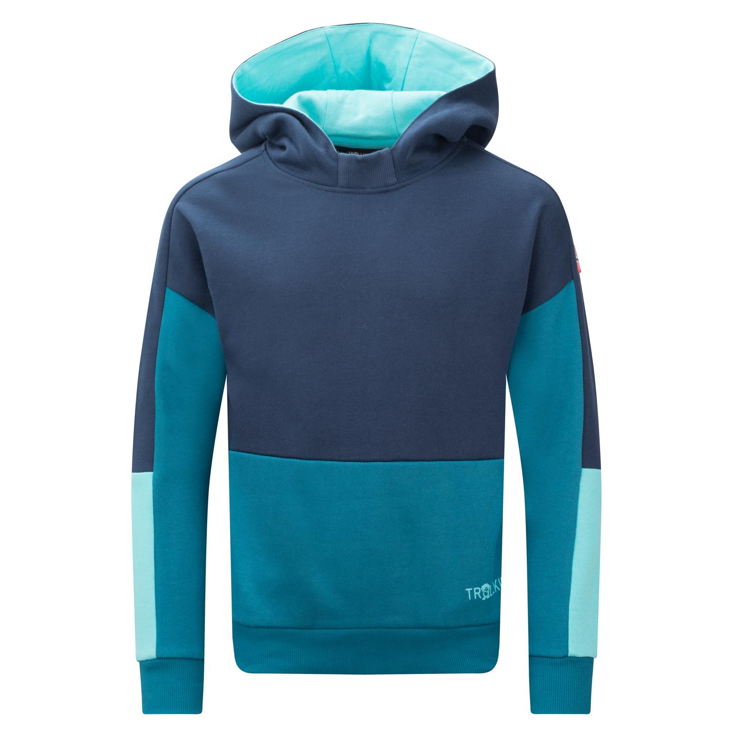 Trollkids Rondane Hoodie Kinder - Mystisches Blau/Dunkel Marine/Arktisblau