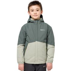 Rückansicht von Jack Wolfskin BLOCKY JACKET K Funktionsjacke Kinder slate green / mint leaf