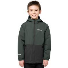 Rückansicht von Jack Wolfskin SNOWY DAYS JACKET K Funktionsjacke Kinder slate green/black