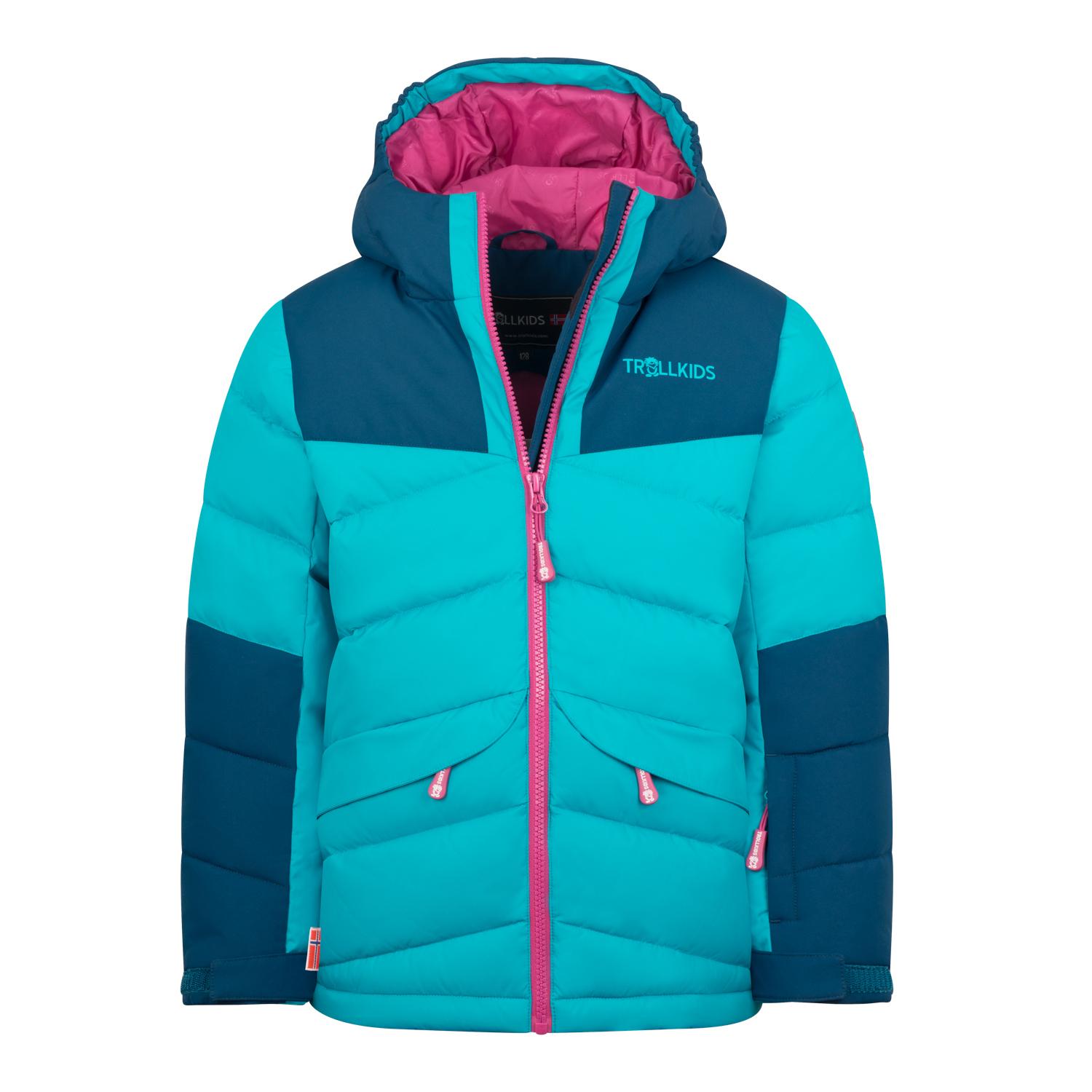 Trollkids Narvik Winterjacke M&auml;dchen - Dunkelt&uuml;rkis/Madeirablau/Helle Beere
