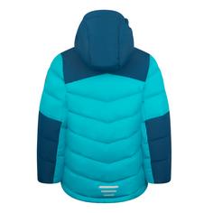 Rückansicht von Trollkids Narvik Winterjacke Kinder Dunkeltürkis/Madeirablau/Helle Beere