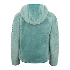 Rückansicht von Trollkids Borgund Fleecejacke Kinder Gletschergrün/Teal-Blau