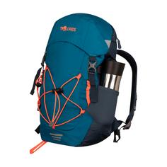 Rückansicht von Trollkids Fjell Trekkingrucksack Kinder Arktikblau/Dunkles navy/Glühendes Orange