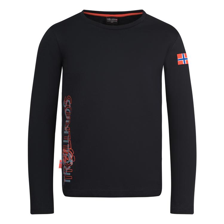 Trollkids Trollkids Stavanger Longshirt Kinder - Schwarz/Dunkelorange - 0 | SportScheck