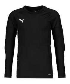 PUMA Torwart Shirt gepolstert Kids Fußballtrikot Kinder schwarz