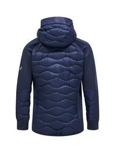 Rückansicht von Peak Performance M Helium Down Hybrid Hood Funktionsjacke Herren BLAU