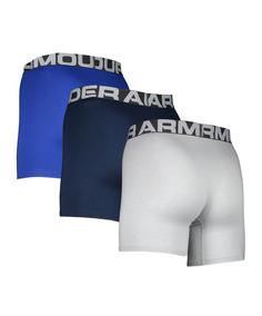 Rückansicht von Under Armour Charged 6in Boxershort 3er Pack Boxershorts Herren blaublauweiss