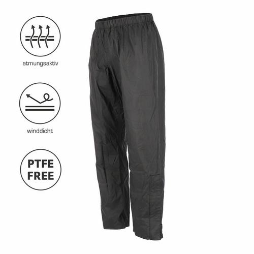 Rückansicht von PRO-X-elements PACKable Regenhose Damen Schwarz