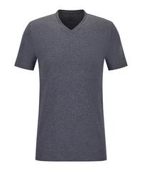 Falke UW Regular V-Neck T-Shirt CO/EL m Unterhemd Herren - dark grey -heather (3278)