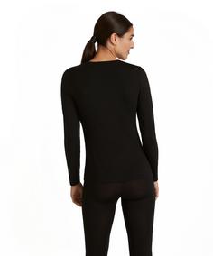 Rückansicht von Falke Langarmshirt Unterhemd Damen black (3000)