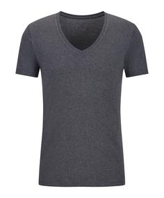 Falke UW Deep V-Neck T-Shirt CO/EL m Unterhemd Herren dark grey -heather (3278)