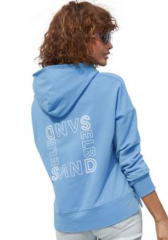 Rückansicht von ELBSAND Kapuzensweatshirt Hoodie Damen azurblau