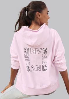 Rückansicht von ELBSAND Kapuzensweatshirt Hoodie Damen rosa