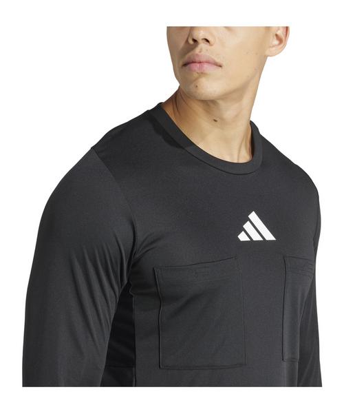 Rückansicht von adidas Trikot langarm Fußballtrikot Herren schwarz