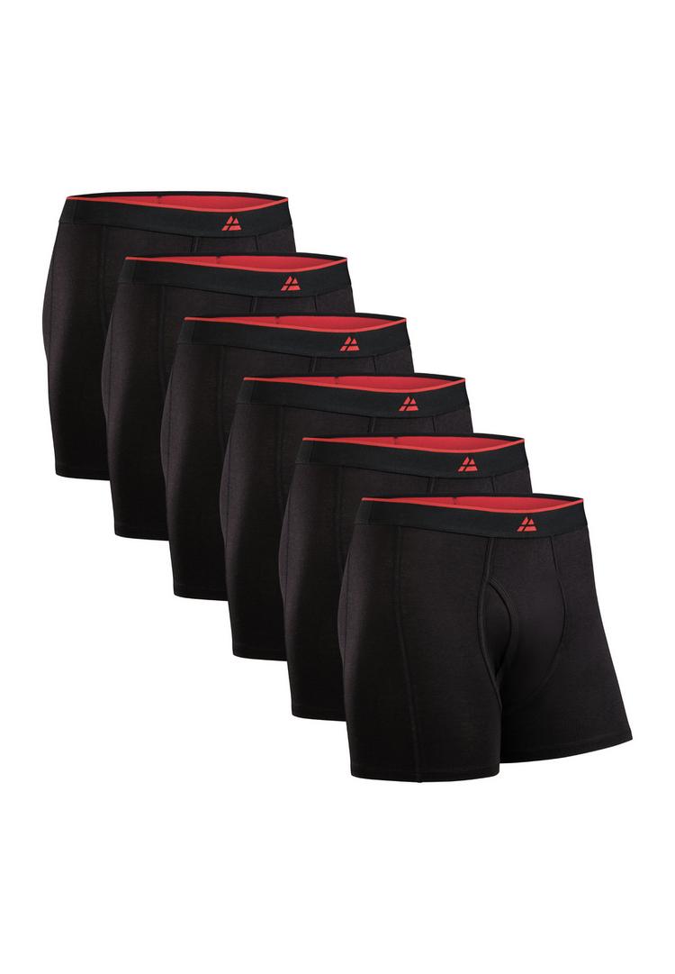 DANISH ENDURANCE DANISH ENDURANCE Bamboo Trunks with fly Unterhose Herren - schwarz/rot - 0 | SportScheck