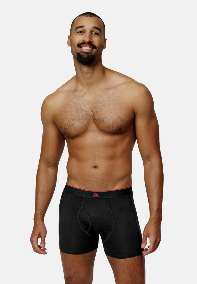 DANISH ENDURANCE DANISH ENDURANCE Bamboo Trunks with fly Unterhose Herren - schwarz/rot - 0 | SportScheck