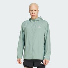 Rückansicht von adidas Run It Laufjacke Laufjacke Herren Silver Green