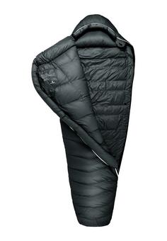 Rückansicht von Grüezi Bag Biopod DownWool Hybrid Ice Extreme 180 Daunenschlafsack Dark Asphalt