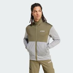 Rückansicht von adidas TERREX Multi Light Fleecejacke Fleecejacke Herren Charcoal Solid Grey / Olive Strata